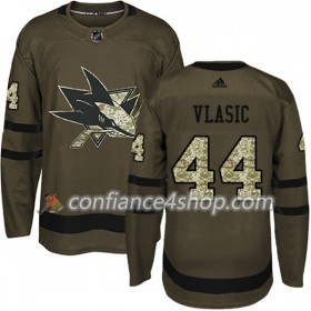 Adidas Maillot de Hockey San Jose Sharks Marc-Edouard Vlasic 44 2017-2018 Camo Vert Authentic - Homme